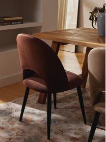 Zamatová čalúnená stolička Rachel, Zamatová hrdzavočervená, Š 53 x H 57 cm