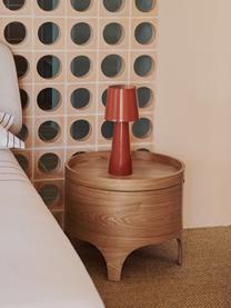Kulatý noční stolek z eukalyptového dřeva s úložným prostorem Octavia, Eukalyptové dřevo, dřevovláknitá deska střední hustoty (MDF), Eukalyptové dřevo, Ø 55 cm, V 45 cm