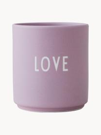 Design Becher Favourite LOVE mit Schriftzug, Fine Bone China (Porzellan), Lavendel (Love), Ø 8 x H 9 cm, 250 ml