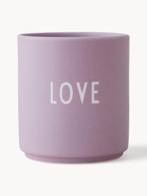 Design Becher Favourite LOVE mit Schriftzug, Fine Bone China (Porzellan), Lavendel (Love), Ø 8 x H 9 cm, 250 ml