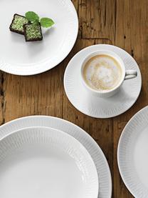 Tazas de café con platitos Relief, 4 uds., Porcelana, Blanco, Ø 9 x Al 7 cm, 200 ml