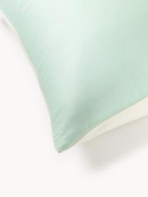 Housse de couette en satin de coton Jania, Tons verts, larg. 200 x long. 200 cm