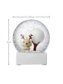 Boule à neige Rudolf, Blanc, transparent, Ø 10 x haut. 12 cm