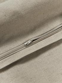 Copricuscino in lino con motivo strutturato Darla, 51% lino, 49% cotone, Taupe, Larg. 45 x Lung. 45 cm