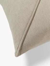 Funda de cojín de lino texturizada Darla, 51% lino, 49% algodón, Gris pardo, An 45 x L 45 cm