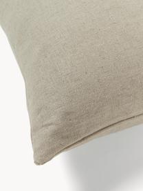 Poszewka na poduszkę z lnu Darla, 51% len, 49% bawełna, Taupe, S 45 x D 45 cm