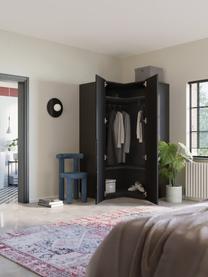 Armario esquinero modular Leon, 2 puertas (115 cm), Estructura: tablero aglomerado revest, Negro, Esquinero (An 115 x Al 200 cm)