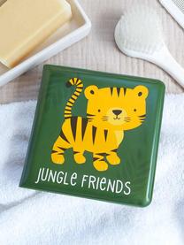Libro de baño Jungle Friends, Plástico, espuma, resistente al agua, Verde oscuro, multicolor, An 12 x Al 12 cm