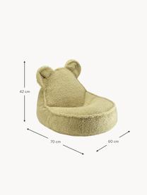 Pouf en peluche pour enfant Bear, Peluche vert clair, larg. 60 x prof. 70 cm