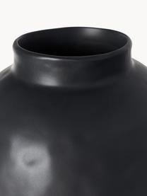 Handgefertigte Design-Vase Saki aus Keramik, H 32 cm, Keramik, Schwarz, Ø 25 x H 32 cm