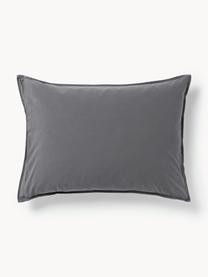 Funda de almohada de percal lavado Debbie, Gris oscuro, An 45 x L 110 cm