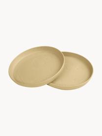 Platos infantiles Mums, 2 uds., Plástico, Ocre, Ø 19 cm