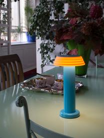 Mobilna lampa stołowa LED z funkcją przyciemniania PL1, Stelaż: metal powlekany, Petrol, pomarańczowy, Ø 13 x W 24 cm