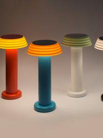 Kleine mobile LED-Tischlampe PL1, dimmbar, Lampenschirm: Silikon, Petrol, Orange, Ø 13 x H 24 cm