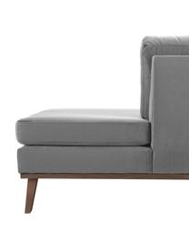 Fluwelen chaise longue Alva in grijs met beukenhout-poten, Bekleding: fluweel (hoogwaardig poly, Frame: massief grenenhout, Poten: massief gebeitst beukenho, Grijs, B 193 x D 94 cm