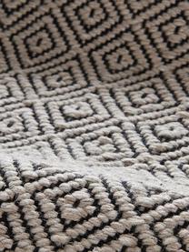 Tapis de couloir graphique Todos, 40 % coton, 30 % laine, 30 % polyester, Grège, larg. 80 x long. 250 cm