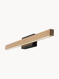 Aplique LED de roble Aqua Viva, Pantalla: madera de roble aceitada , Negro, madera clara, An 60 x Al 8 cm