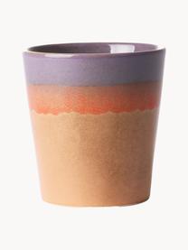 Handbemalte Keramik-Becher 70's mit reaktiver Glasur, 6er-Set, Keramik, Design 6, Ø 8 x H 8 cm, 180 ml