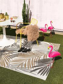 In- & outdoor vloerkleed Cleo met een elegant palmbladmotief, 90% polypropyleen, 10% polyester, Zwart, B 300 x L 400 cm (Maat XL)