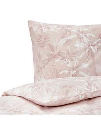 Pościel z bawełny Shanida, Blady różowy, kremowobiały, 135 x 200 cm + 1 poduszka 80 x 80 cm