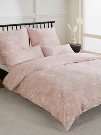 Pościel z bawełny Shanida, Blady różowy, kremowobiały, 135 x 200 cm + 1 poduszka 80 x 80 cm