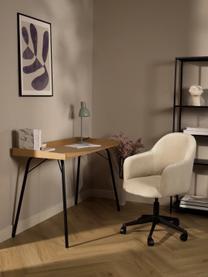 Fluwelen bureaustoel Rachel met armleuningen, in hoogte verstelbaar, Bekleding: fluweel (hoogwaardig poly, Poten: gepoedercoat metaal, Fluweel lichtbeige, B 65 x D 68 cm