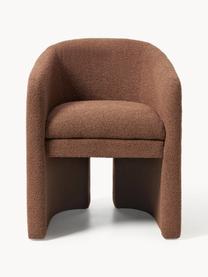 Fauteuil en bouclette Mairo, Bouclette brun, larg. 63 x prof. 63 cm