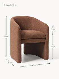 Fauteuil en bouclette Mairo, Bouclette brun, larg. 63 x prof. 63 cm