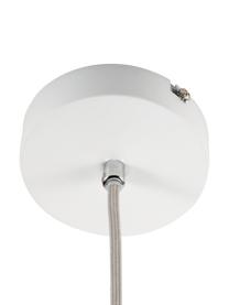 Hanglamp Noble Delight, Lampenkap: stof, Baldakijn: gecoat metaal, Grijs, wit, Ø 37 x H 31 cm