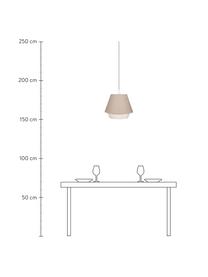 Hanglamp Noble Delight, Lampenkap: stof, Baldakijn: gecoat metaal, Grijs, wit, Ø 37 x H 31 cm