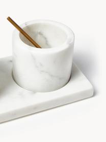 Coupelles à trempette en marbre Agata, 5 élém., Blanc, marbré, larg. 19 x haut. 7 cm