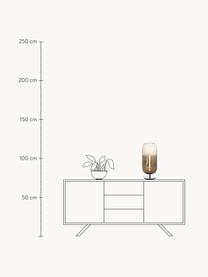 Mundgeblasene Tischlampe Gople, in verschiedenen Grössen, Lampenschirm: Glas, mundgeblasen, Braun, Silberfarben, Ø 21 x H 49 cm