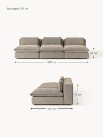 Modulares XL-Sofa Felix (3-Sitzer), Bezug: 100 % Polyester Der strap, Gestell: Massives Kiefern- und Fic, Webstoff Greige, B 300 x T 140 cm