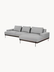 Ecksofa Brooks mit Metall-Füßen, Bezug: Polyester Der Bezug ist n, Gestell: Massives Kiefernholz, Rahmen: Lackiertes Kiefernholz, Füße: Metall, pulverbeschichtet, Webstoff Grau, B 315 x T 148 cm, Eckteil links