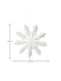 Kerstboomhangers Snowflake, 2 stuks, Papier, Wit, Ø 30 x D 18 cm