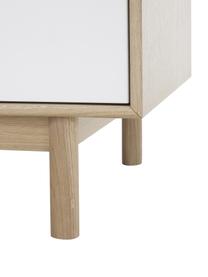 Armario Cassy, 2 puertas, Patas: madera de roble macizo, Madera clara, blanco, An 100 x Al 195 cm