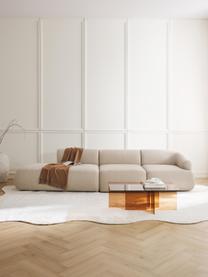 Diván modular grande Sofia, Tapizado: 100% polipropileno Alta r, Estructura: madera de pino macizo, ag, Patas: plástico Este producto es, Borreguillo beige claro, An 340 x F 103 cm, módulo esquina izquierda