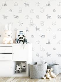 Papel pintado Miffy, Papel mate, 165 g/m², Blanco, gris, An 97 x Al 280