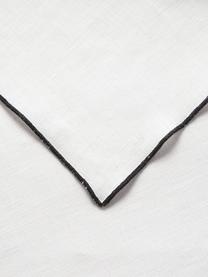 Leinen-Tischdecke Vilnia mit Umkettelung, 100 % Leinen, Weiss, Schwarz, 6-8 Personen (L 250 x B 150 cm)