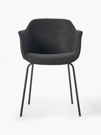 Stolička s opierkami s úzkym sedadlom Fiji, Čierna, Š 58 x H 56 cm