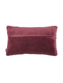Poduszka z aksamitu z wypełnieniem Smock, Tapicerka: 100% aksamit bawełniany, Wiśniowy, S 30 x D 50 cm