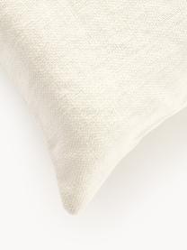 Housse de coussin d'extérieur Aryna, 100 % lin, certifié European Flax, Blanc cassé, beige, larg. 45 x long. 45 cm