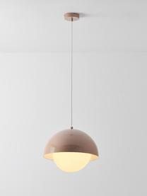 Lámpara de techo Lucille, Anclaje: metal cepillado, Cable: cubierto en tela, Blanco, melocotón, Ø 35 x Al 30 cm
