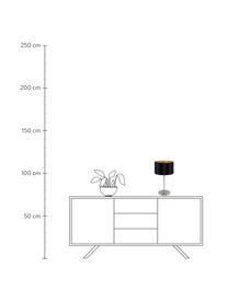 Tafellamp Jamie, Lampvoet: vernikkeld metaal, Zwart, goudkleurig, Ø 23 x H 42 cm