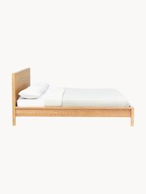 Cama de madera Tamica, con cabecero, Madera chapada en roble, Madera de roble, An 160 x L 200 cm