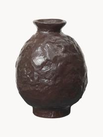 Vase en terre cuite Doro, haut. 16 cm, Terre cuite, émaillée, Brun foncé, Ø 12 x haut. 16 cm