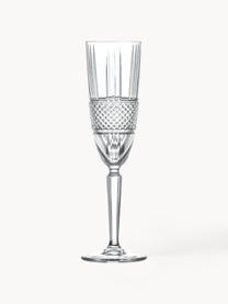 Flute champagne in cristallo con rilievo Brillante 6 pz, Cristallo, Trasparente, Ø 6 x Alt. 23 cm, 180 ml