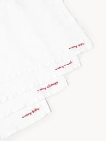 Serviettes en lin avec slogan Alari, 4 pièces, 100 % pur lin, certifié European Flax

Le matériau est certifié STANDARD 100 OEKO-TEX®, 4854CIT, CITEVE, Blanc cassé, rouge, larg. 45 x long. 45 cm