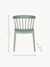 Stohovatelná zahradní židle Bliss, Polypropylen, Šalvějově zelená, Š 52 cm, H 53 cm
