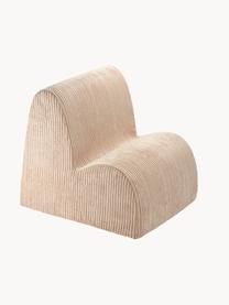 Fauteuil pour enfant en velours côtelé Cloud, Velours côtelé beige, larg. 50 x haut. 50 cm